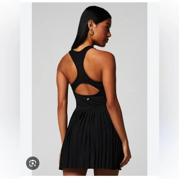 Fabletics Hot Shot Pleated Classic Mini Athletic Dress Black Size M - Picture 2 of 8